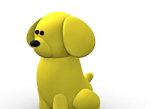 Yellow Dog Toy Cartoon Style | Animals