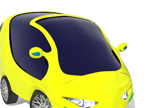 Yellow Electric Smart City Car