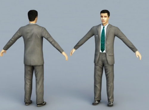 Young Businessman Character Rigged