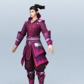 Asian Young Man Warrior Character