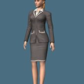 Young Business Woman Standing & Rigged | Characters