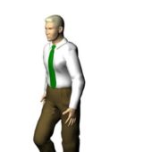 Young Businessman Walking Pose Characters