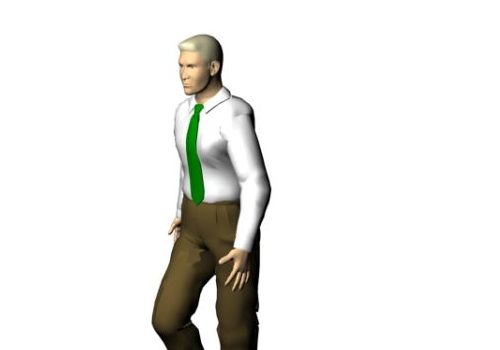 Young Businessman Walking Pose Characters