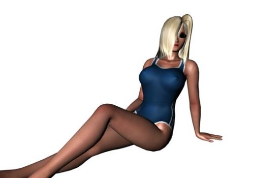 Young Woman Character In Swimsuit Characters