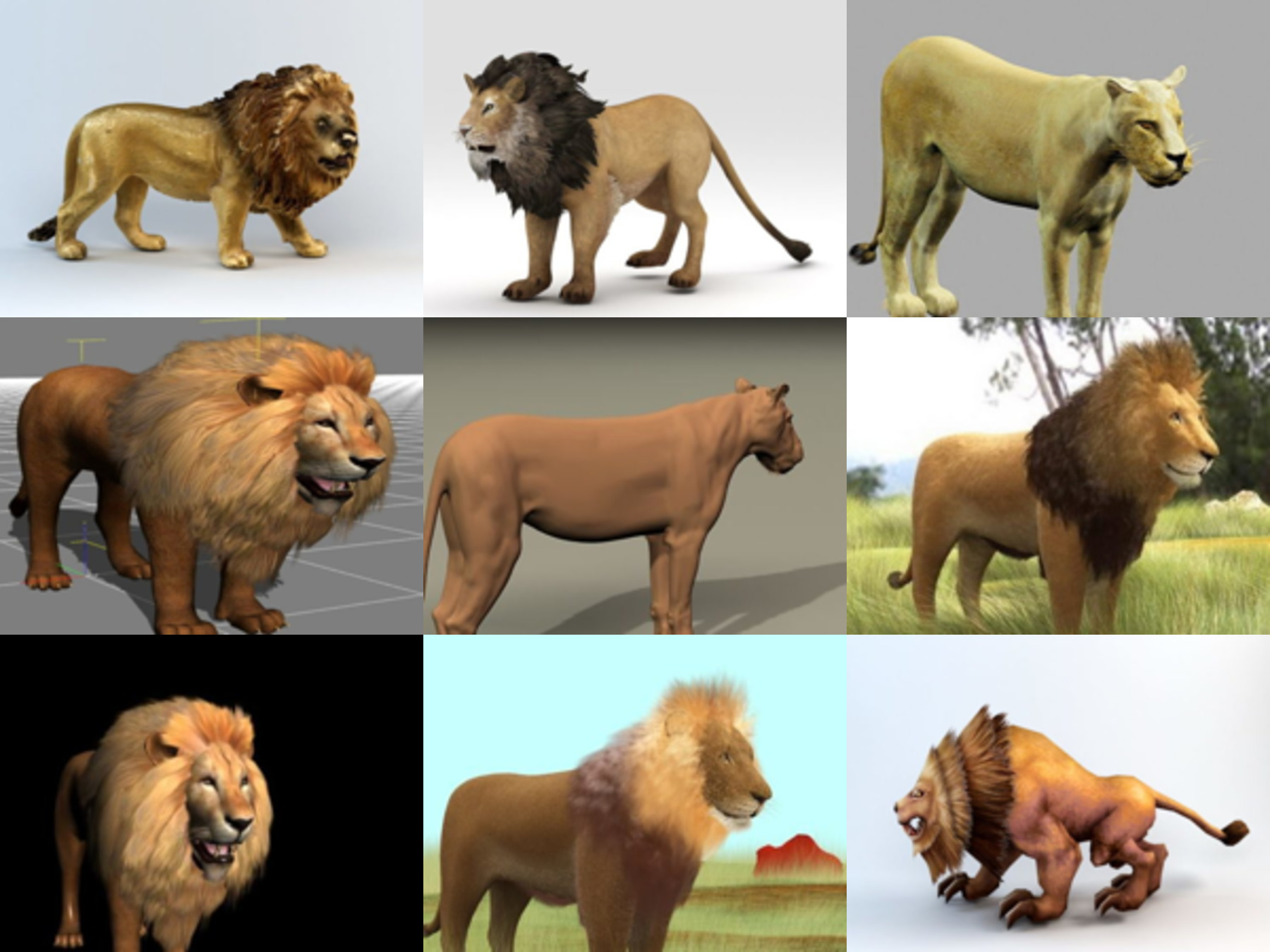10 Featured Lion Free 3D Models