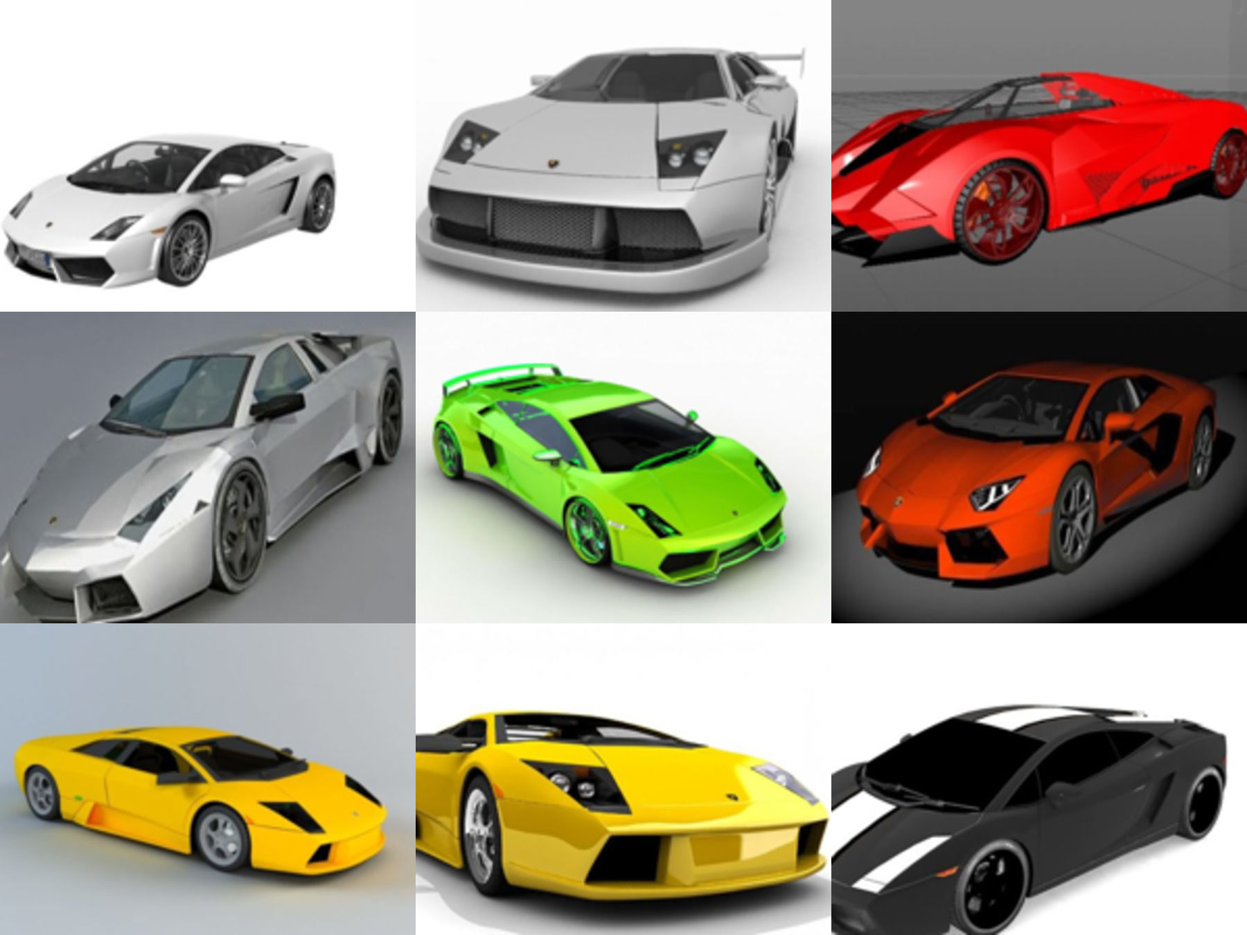 10 Lamborghini Free 3D Car Models – Gallardo, Reventon, Gallardo, Aventador