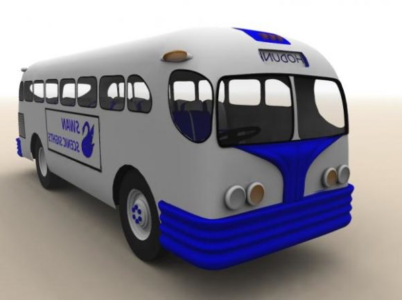 Vintage Vw Bus White Blue Color