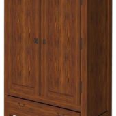 Brown Wood Armoire Side Cabinet