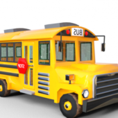 Us School Bus Cartoon Vehicle