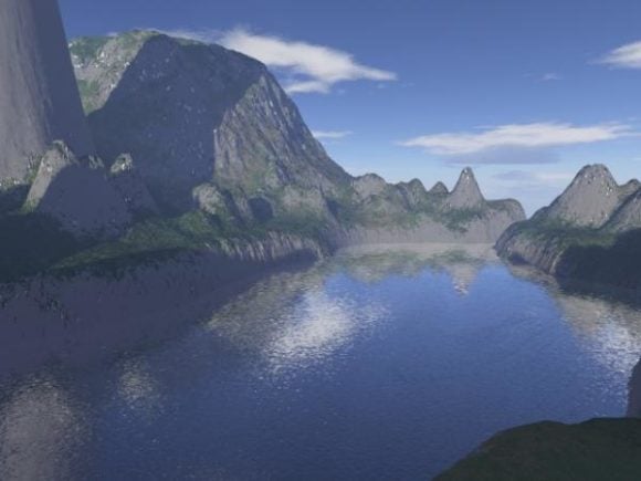 Beautiful Mountain Lake Terrain