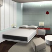 Modern Bed Furniture With Bedside Table