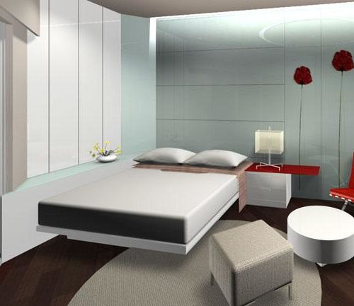 Modern Bed Furniture With Bedside Table