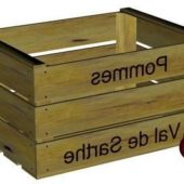 Wood Crate Box With Label
