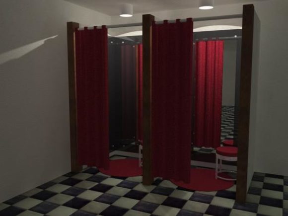 Changing Room With Curtain