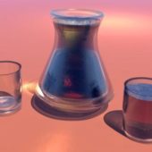 Coffee Pot Cup And Glasses