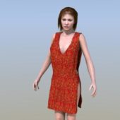 Dynamic Cloth Dress With Female Character