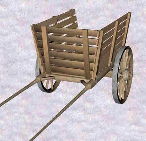 Old Wooden Cart Iron Wheels