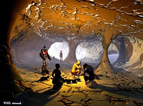 Cave Landscape Prehistoric Scene