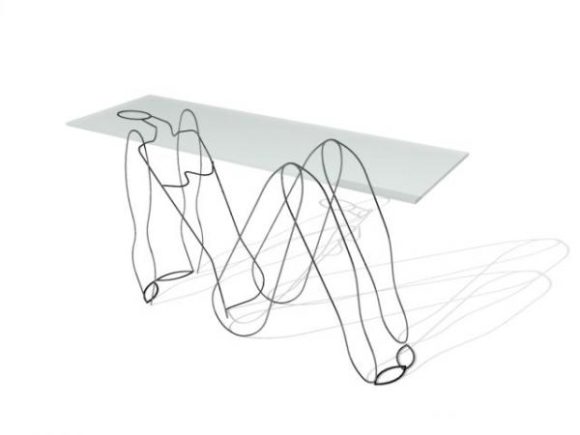 Glass Coffee Table Iron Wire Leg