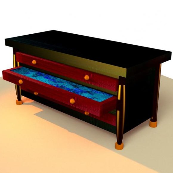 Antique Commode Table, Desk 3D Model - .Obj - 123Free3DModels