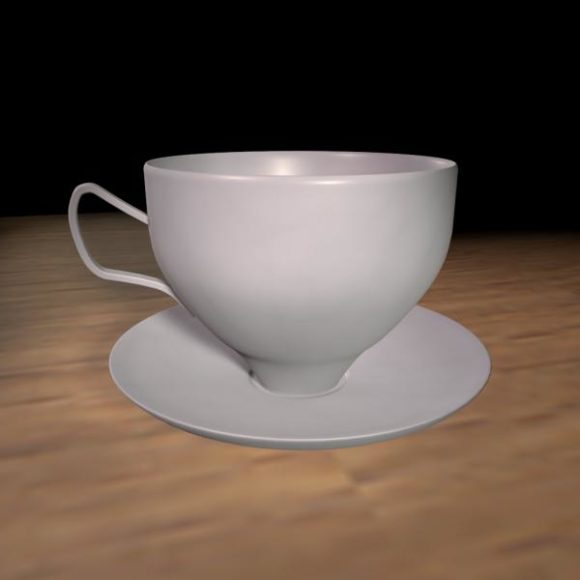 Tea Cup And Saucer, Cup 3D Model - .Obj - 123Free3DModels