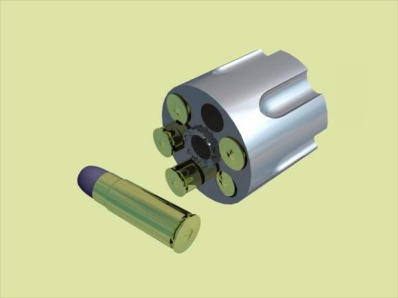 Gun Cylinder With Bullets