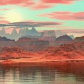 Mountain Desert Sunset Scene