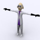 Aged Doctor Cartoon Character
