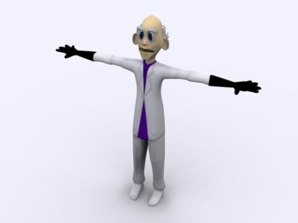 Aged Doctor Cartoon Character