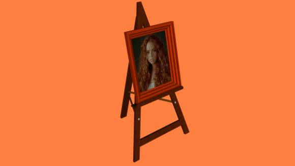 Wood Easel Painting