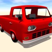 Red Pickup Lowpoly Car