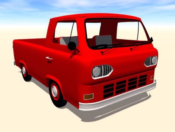 Red Pickup Lowpoly Car