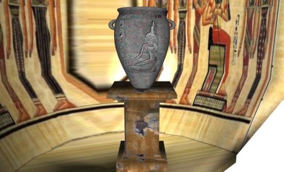 Egyptian Vase On Table