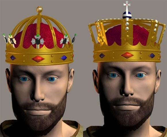 European King Character With Crowns