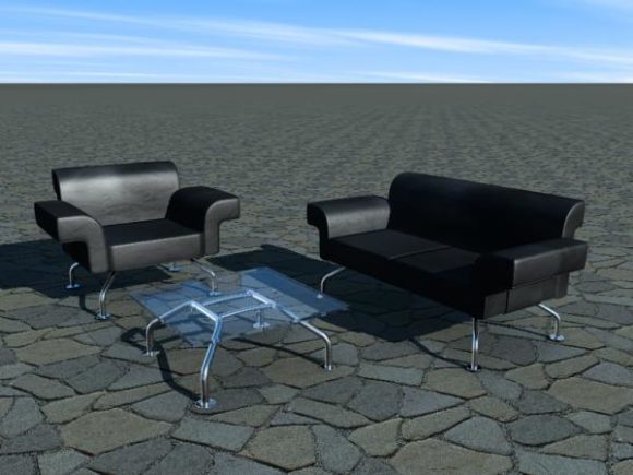 Black Leather Sofa Armchair Furniture