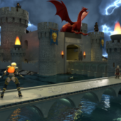 Fantasy Dragon Attack Castle