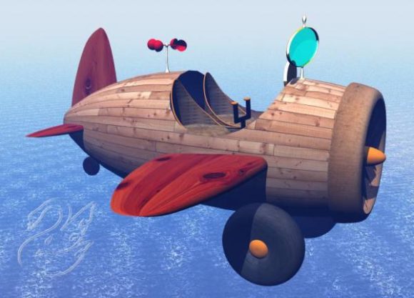 Cartoon Wooden Airplane Toy
