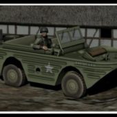 Ford Military Truck With Soldier Character
