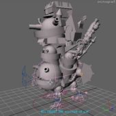 Animated Moving Castle Rigged