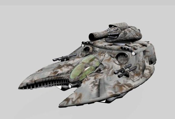 Lowpoly Scifi Tank With Armor