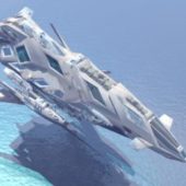Futuristic Battle Cruiser Spaceship