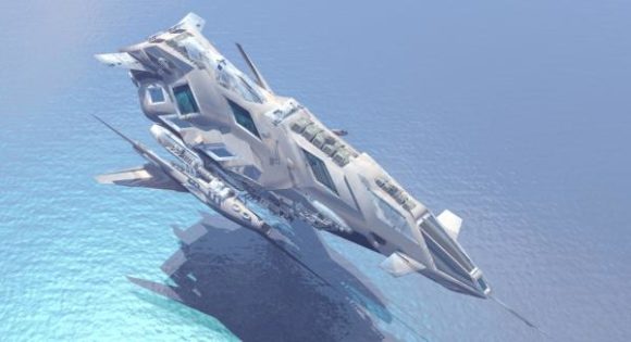 Futuristic Battle Cruiser Spaceship