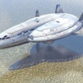 Futuristic Spacecraft Planet Transport