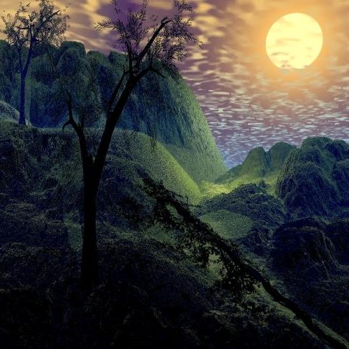 Moon Landscape On Mountain