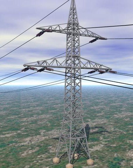 Electric High Voltage Pylons Column