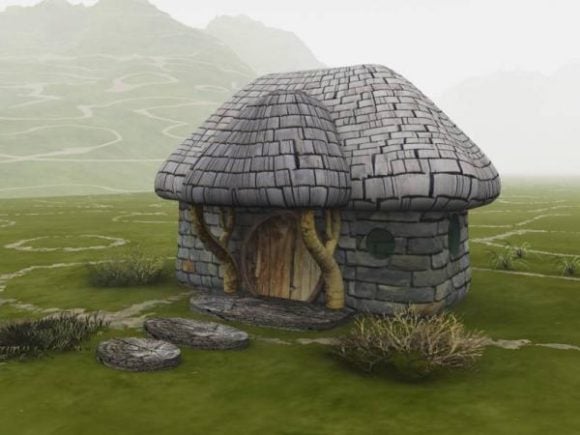 Cartoon Hobbit Hut House