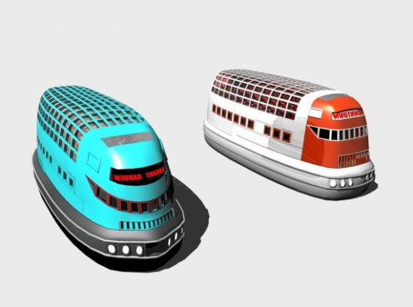 Hover Bus Futuristic Vehicle