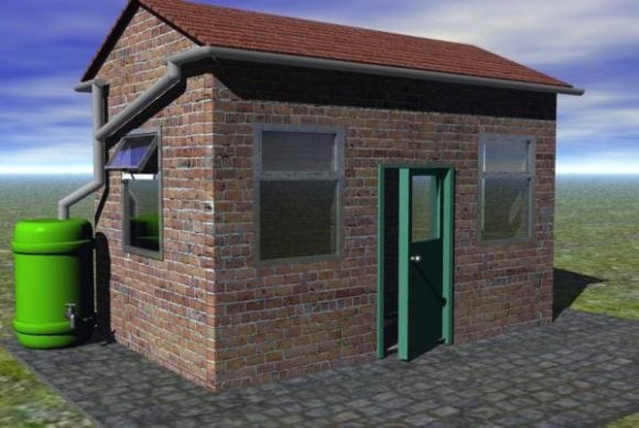 Brick Roof House Building