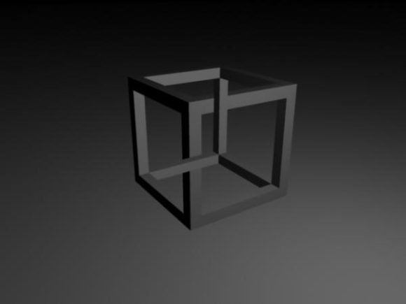 Impossible Cube Abstract Shape