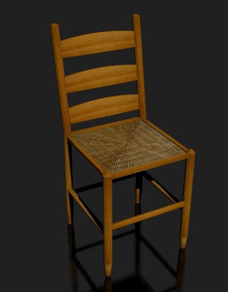 Simple Wooden Chair Ladder Back